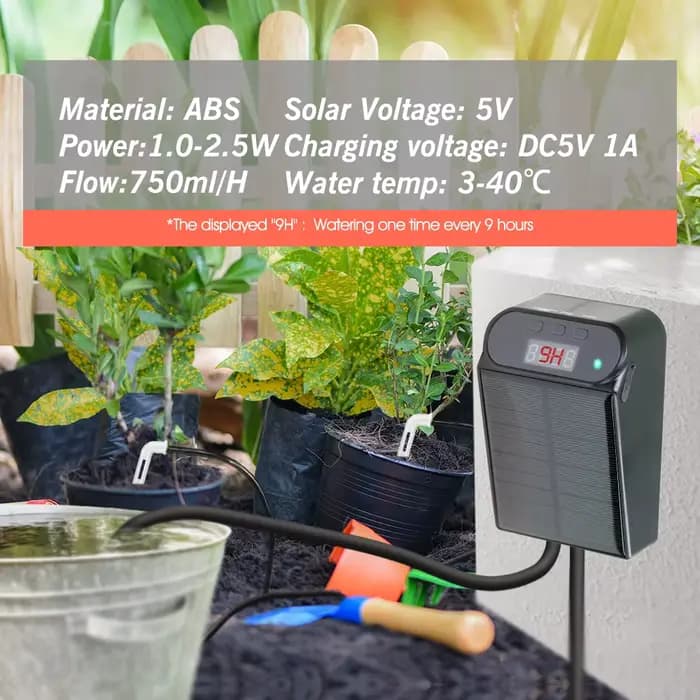 Mini minuterie solaire de jardin, Kit d'irrigation goutte à goutte automatique, alimenté par l'énerg