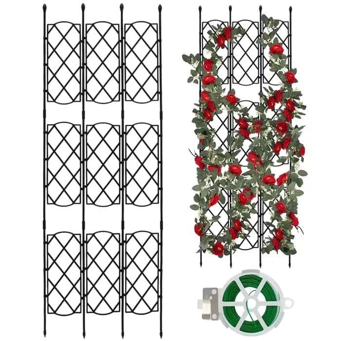 Cadre en treillis pour plantes de jardin, piquets de support pour plantes grimpantes, extérieur, mul
