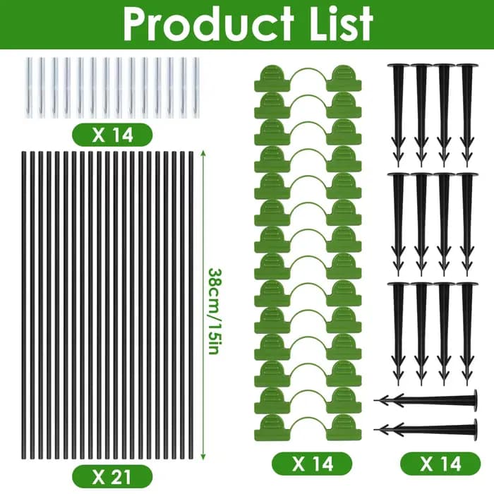 Ensemble de cerceaux réutilisables pour plantes à effet de serre, ensemble de culture en fibre de ve