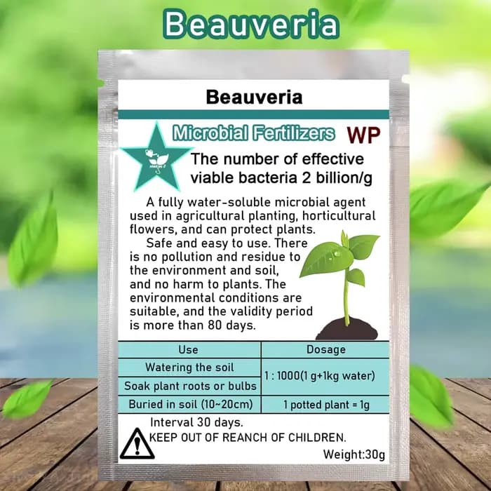 Beauveria – engrais microbien entièrement soluble dans l'eau, 30g, Agent alimentaire pour plantes, p