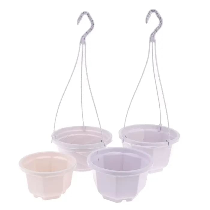 Pot de fleurs suspendu en plastique, panier à fleurs en chaîne, support pour plantes, pots à fleurs,