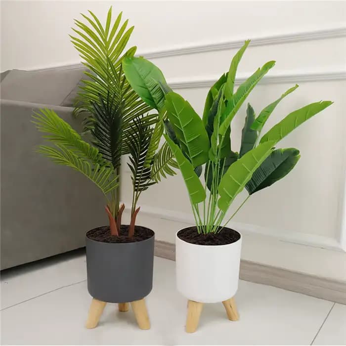 Pots de plantes modernes avec support de pieds en bois, chambre à coucher, salon, sol, pot de fleur