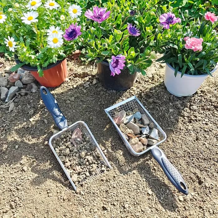 2 pièces de filtres à terre pour jardinage, adaptés au sable, aux pierres, au sol et au compost - Tr