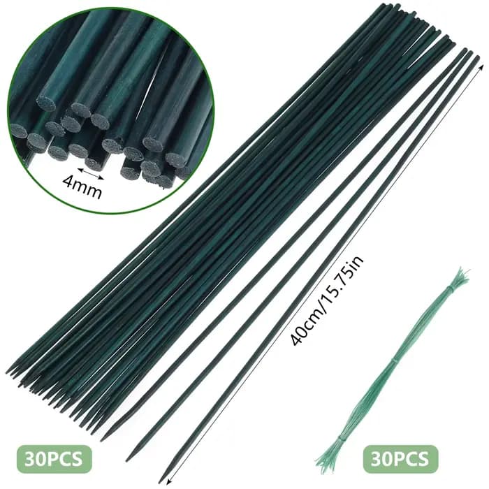 30 pièces bambou vert bâtons plante Support fleur bâton orchidée tige plante bâtons pour soutenir pl