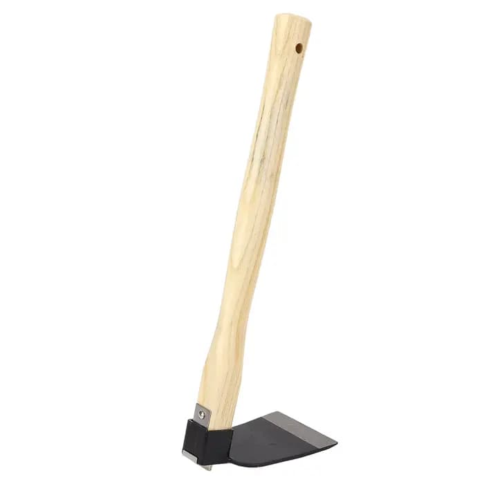 Houe à main de jardinage ergonomique avec manche en bois, en acier au carbone, légère, pour le déshe