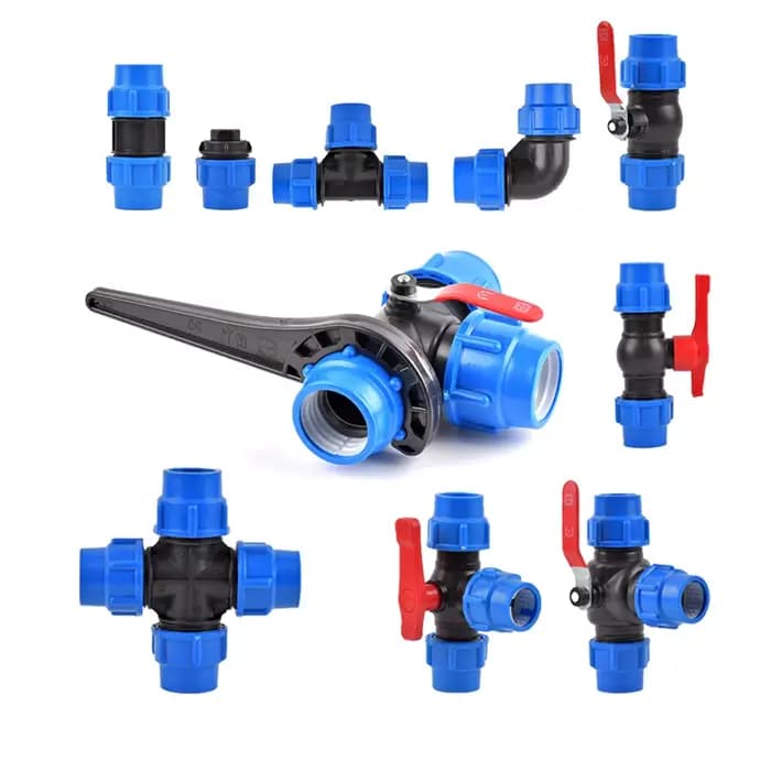 Connecteur de robinet de tube PE en plastique, séparateur d'eau en T, couremplaçant d'irrigation à a