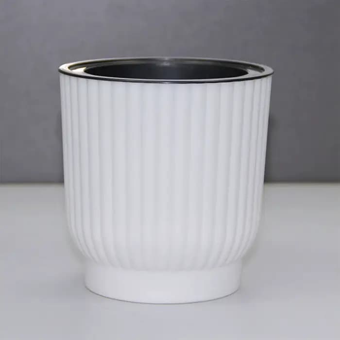 Pot de fleur pour plantes, arrosoir automatique, jardinière ronde blanche, balcon, bureau, maison, s