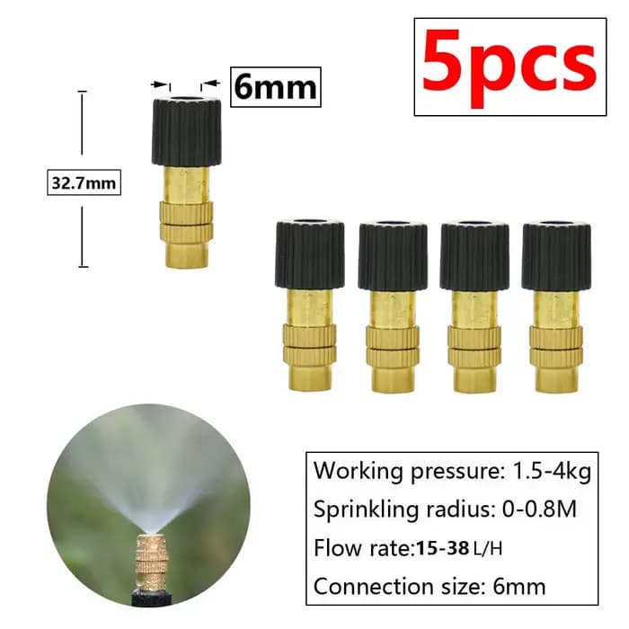 Système d'irrigation par atomisation pour serre de jardin, Kit de pulvérisation réglable en laiton e