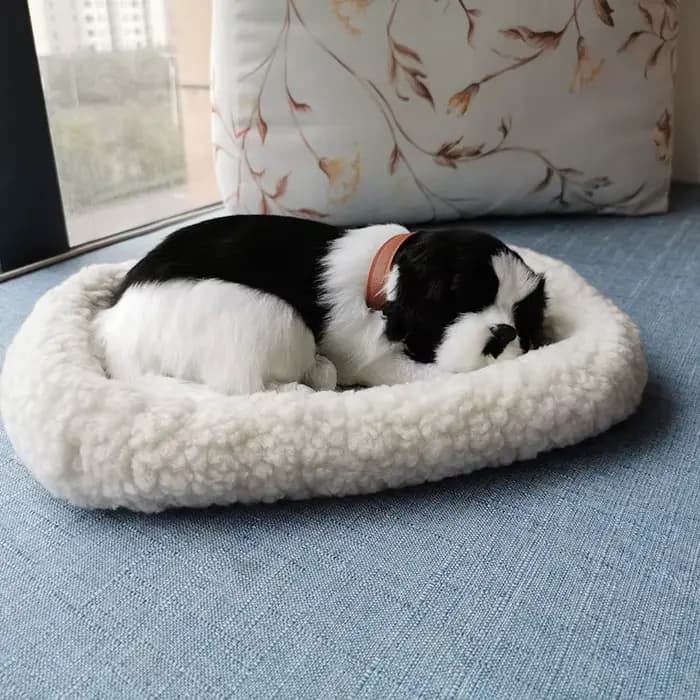 Simulation de chat respiratoire, modèle d'animal de compagnie, ornements en peluche, chat endormi, c