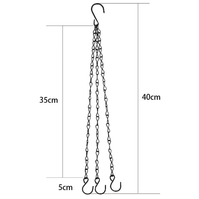 Panier suspendu en Imitation rotin de 40cm, chaîne de Pot de fleur avec 3 crochets, bassin pour plan