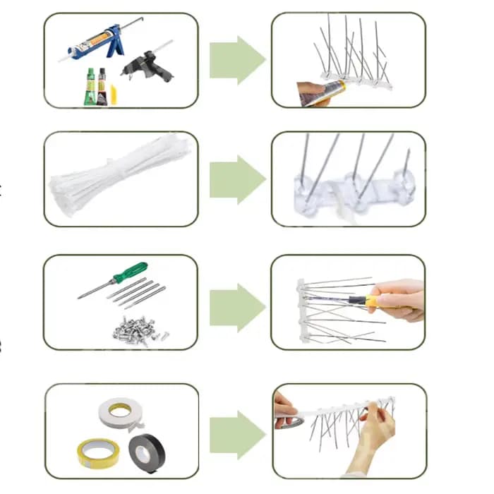 Répulsif en plastique pour oiseaux et Pigeons, 1M-8M, dissuasion Anti-oiseaux, bande de pointes en a