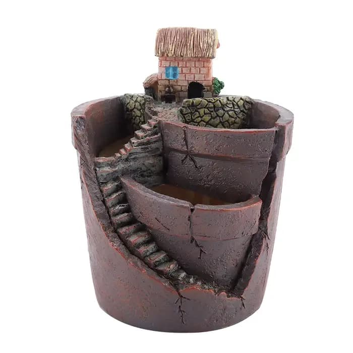 Pot de fleurs en résine en forme de maison pour plantes succulentes, jardinière décorative pour la m