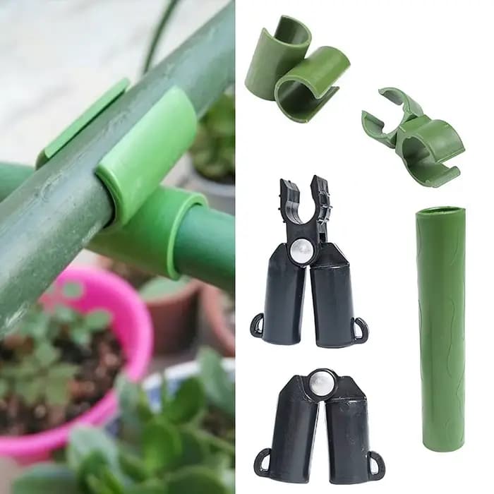 Clips universels en plastique, Support pour plantes, connecteur fixe, piliers de jardinage, fixation