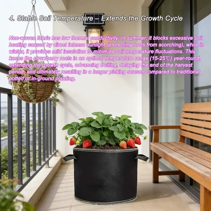 Sacs de culture de fraises de 3 gallons, 68 pièces, avec poignées, accessoires de jardin, sacs de pl