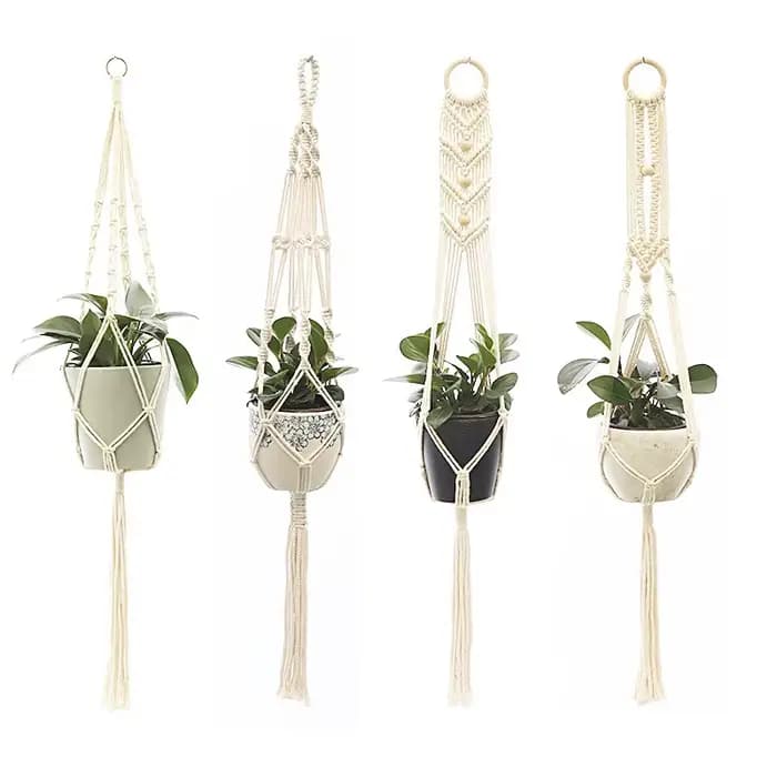 ConfronPlant-Cintre de plante en macramé fait à la main, pot de fleur, jardinière, cintre, décor mur