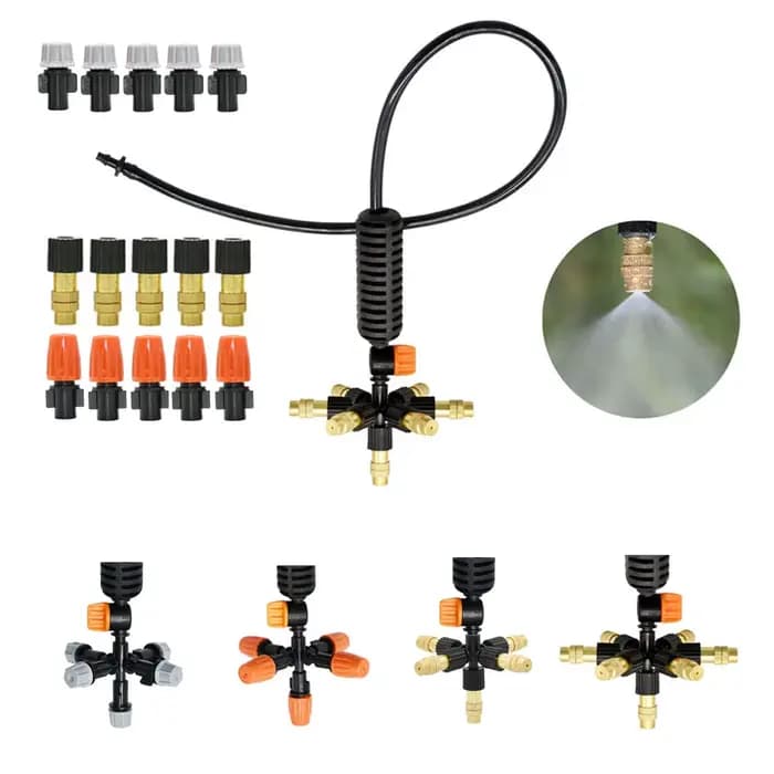 Système d'irrigation par atomisation pour serre de jardin, Kit de pulvérisation réglable en laiton e