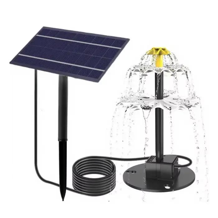 Fontaine solaire d'extérieur, fontaine à eau solaire pour patio, fontaine à eau solaire pour bain d'