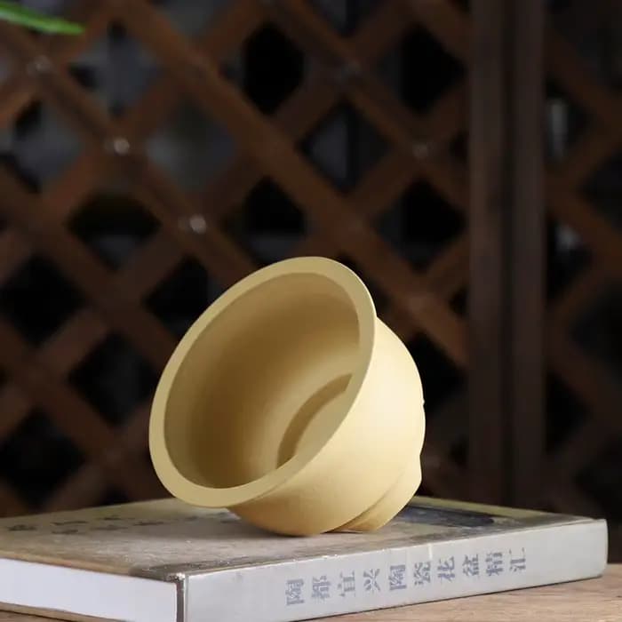 Pot rond en céramique pour bonsaï, sable violet, couleur naturelle, motif de forme traditionnelle ch