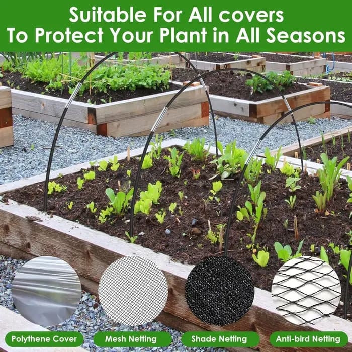 Ensemble de cerceaux réutilisables pour plantes à effet de serre, ensemble de culture en fibre de ve