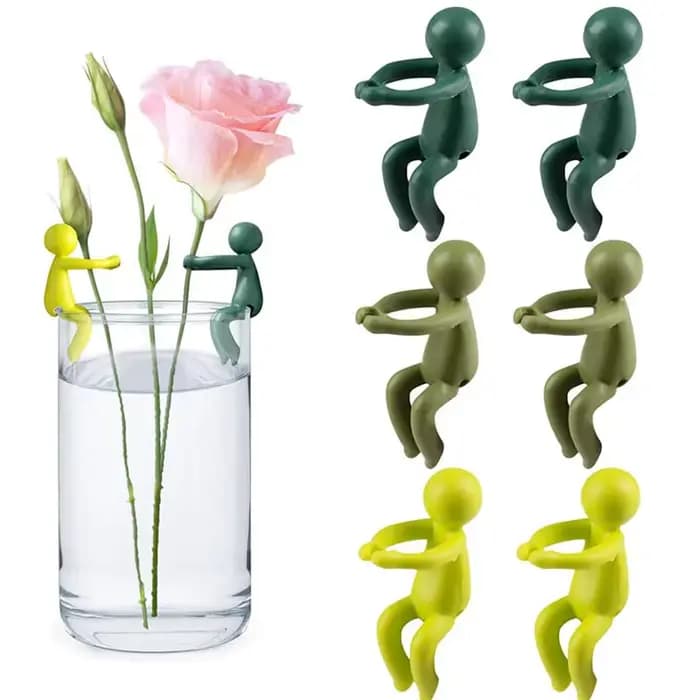 Lot de 3 supports de plantes hydroponiques en forme humaine, en plastique, pour la décoration de bur
