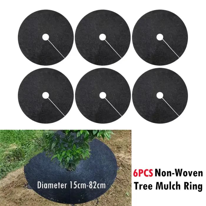 Anneau de paillis d'arbre Non tissé 15cm-82cm, barrière de désherbage, tapis de protection épais, co