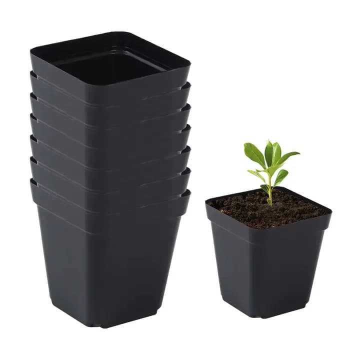 Pots de semis réutilisables, 50 pièces, Pots de jardinage carrés pour plantes de démarrage, Pots de
