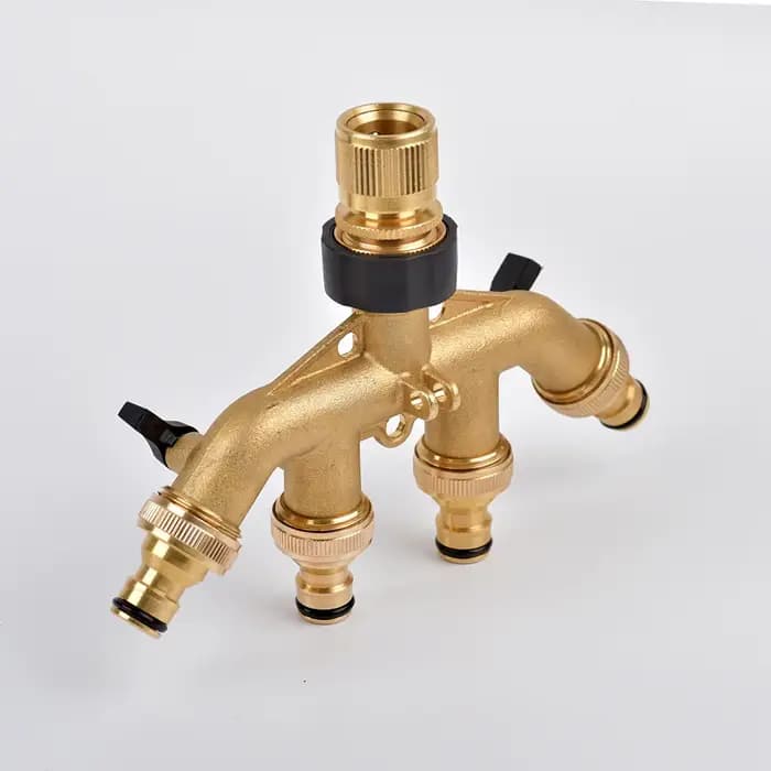 Mathiateur de tuyau d'arrosage en laiton à 3/4 voies, robinet de jardin, connecteur d'arrosage de ty