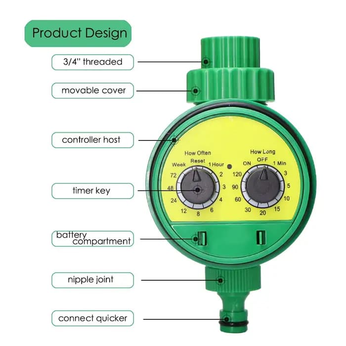 Minuterie d'eau de jardin électronique, contrôleur d'irrigation chronométré, arroseur automatique, v