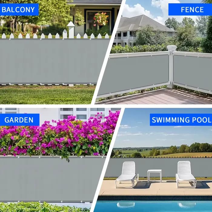Filet pare-soleil 100 % polyester imperméable anti-UV pour balcon, écran d'intimité, protection cont