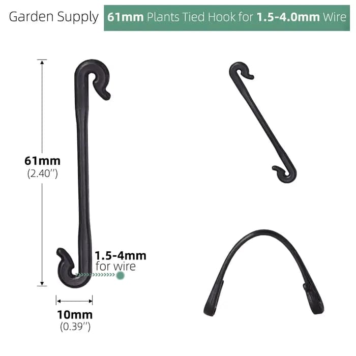 Clips fixes pour plantes de jardin, 100 pièces, boucles attachées, crochet d'arrimage pour Kiwi, rai