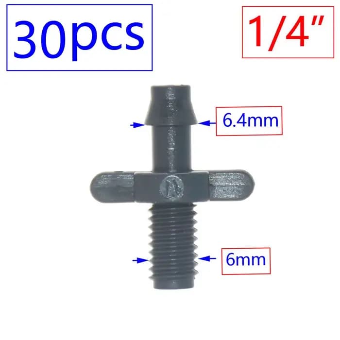 Arroseur d'irrigation 1/8 1/4 pouces, Double té barbelé, connecteur de tuyau d'eau à coude unique, r