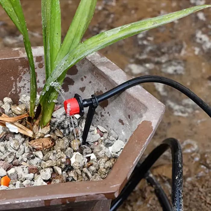 50/200 pièces Goutteurs émetteurs réglables 1/4'' pour micro-irrigation de jardin, pour système d'ar