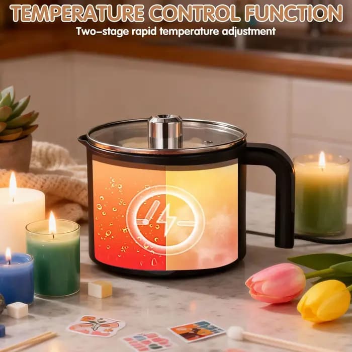 Pot à fondue électrique en acier inoxydable antiadhésif de 1,5 L pour la fabrication de bougies, de savons, de bonbons et de chocolat
