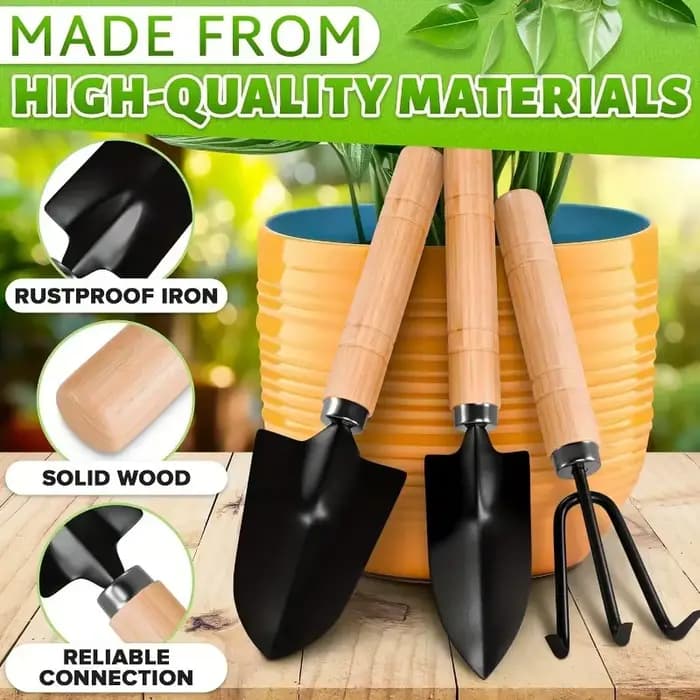 Ensemble d'outils de jardinage miniatures 3 pièces/1 set