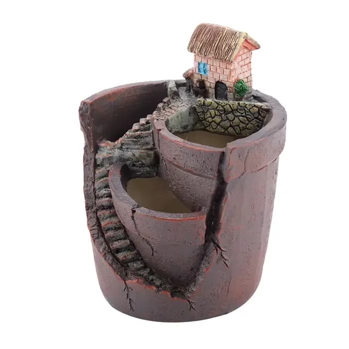 Pot de fleurs en résine en forme de maison pour plantes succulentes