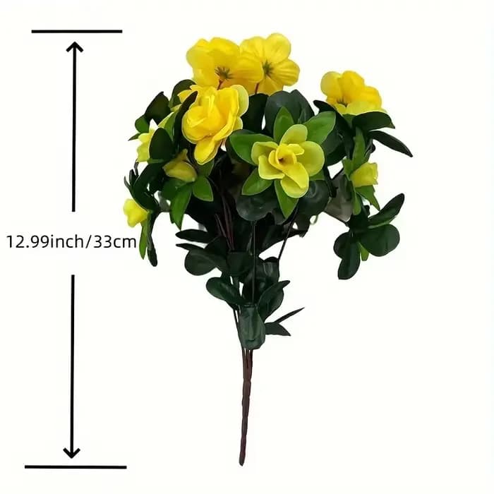 Azalea rouge artificielle d'automne en plein air, fleurs de haute qualité, buissons, décor résistant aux UV, fausses fleurs, décorations pour la maison, petites pour le jardin