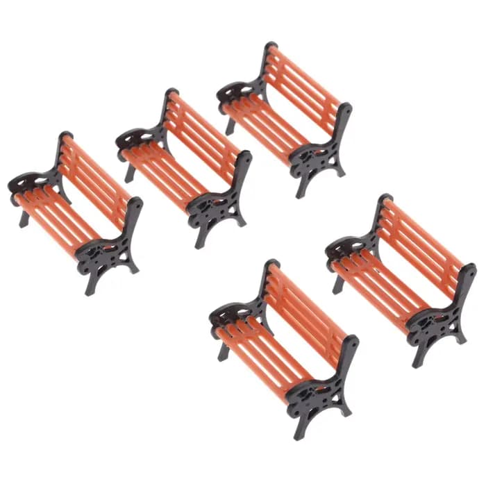 5 pièces modèle banc de parc 1:30 Mini ornement de jardin