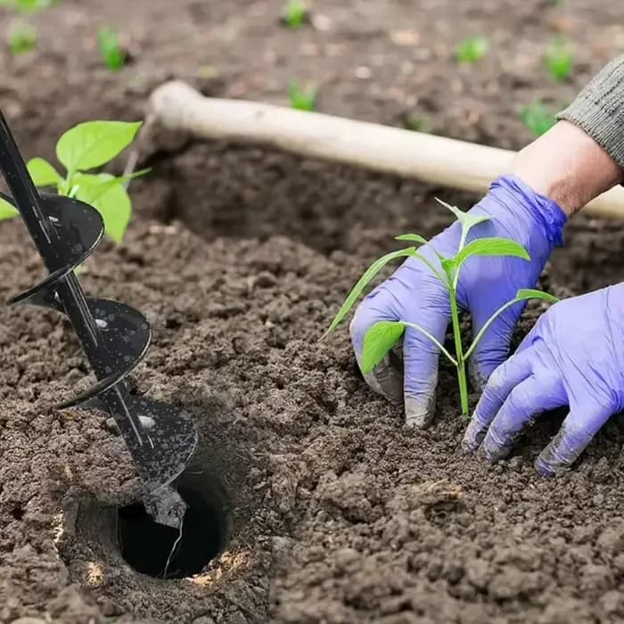 Foret hélicoïdal de jardinage avec embout hexagonal de 3/8 po pour la plantation