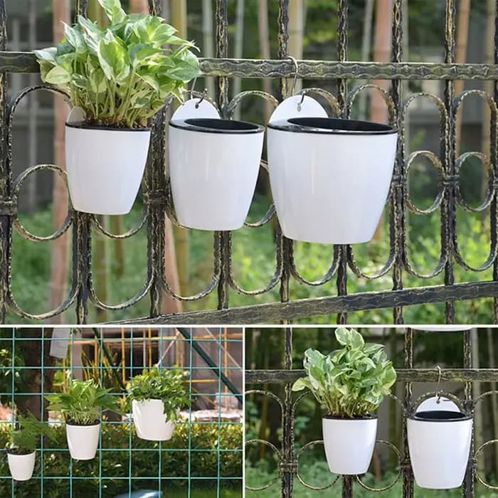 Pot de fleur mural en plastique absorbant l'eau automatique