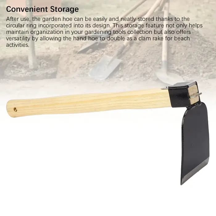Houe à main de jardinage ergonomique avec manche en bois