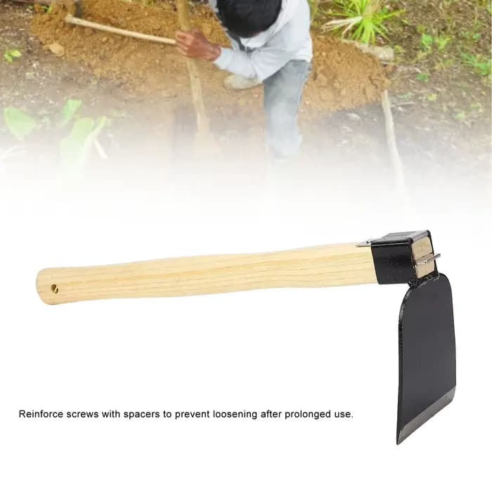 Houe à main de jardinage ergonomique avec manche en bois
