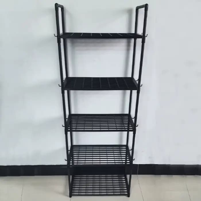 Étagères de rangement à 5 niveaux, organisateur d'étagères robuste pour garage avec pieds réglables, étagères métalliques stables pour garde-manger