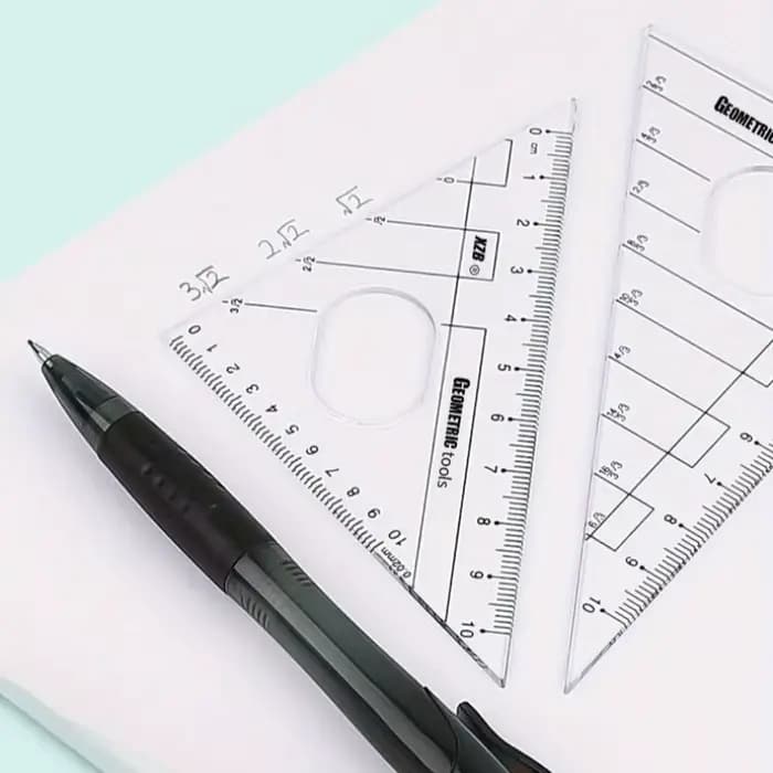 Ensemble d'outils de dessin comprenant un compas, un rapporteur, une règle, des triangles et des outils d'écriture - Outils mathématiques durables pour les étudiants et les enseignants