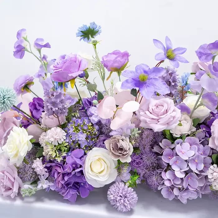 Guirlande de fleurs artificielles violettes pour canapé/table