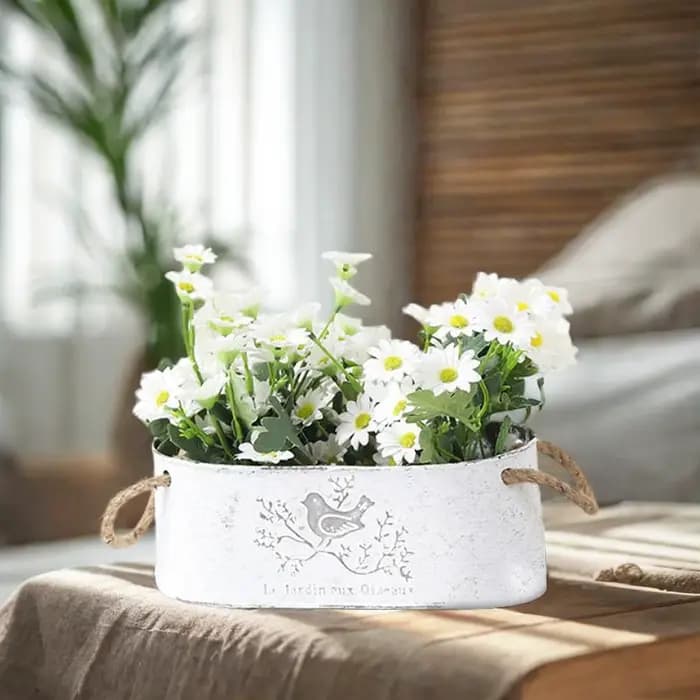 Plantes en fer seau à fleurs