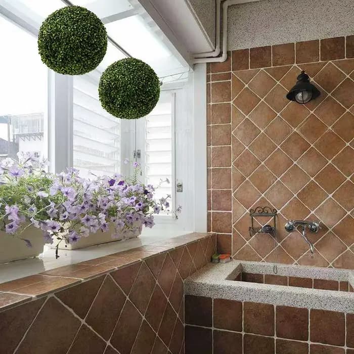 Boule de gazon artificielle verte suspendue pour décoration de jardin