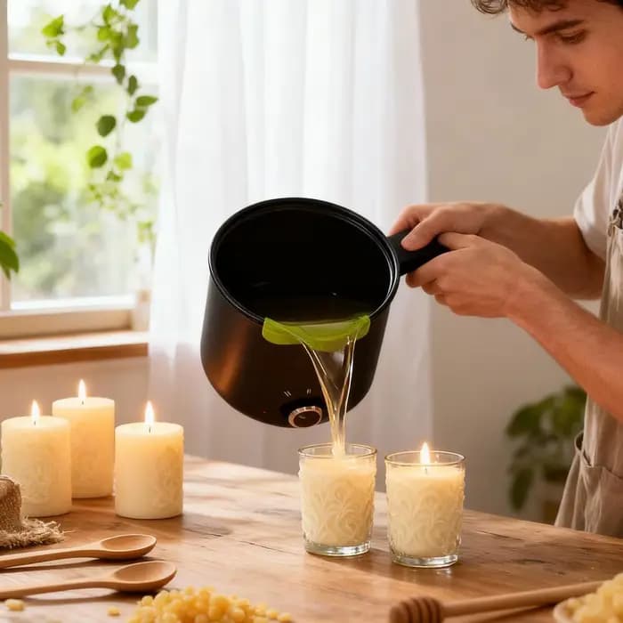 Pot à fondue électrique en acier inoxydable antiadhésif de 1,5 L pour la fabrication de bougies, de savons, de bonbons et de chocolat
