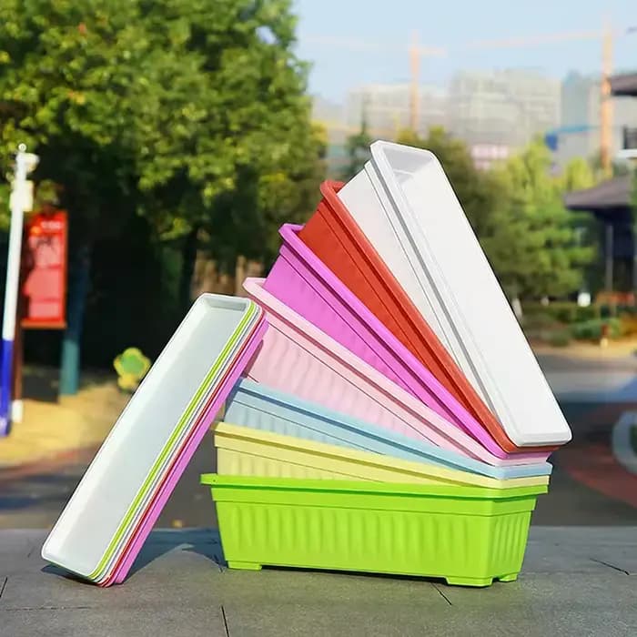 Pots de fleurs rectangulaires en plastique respirant