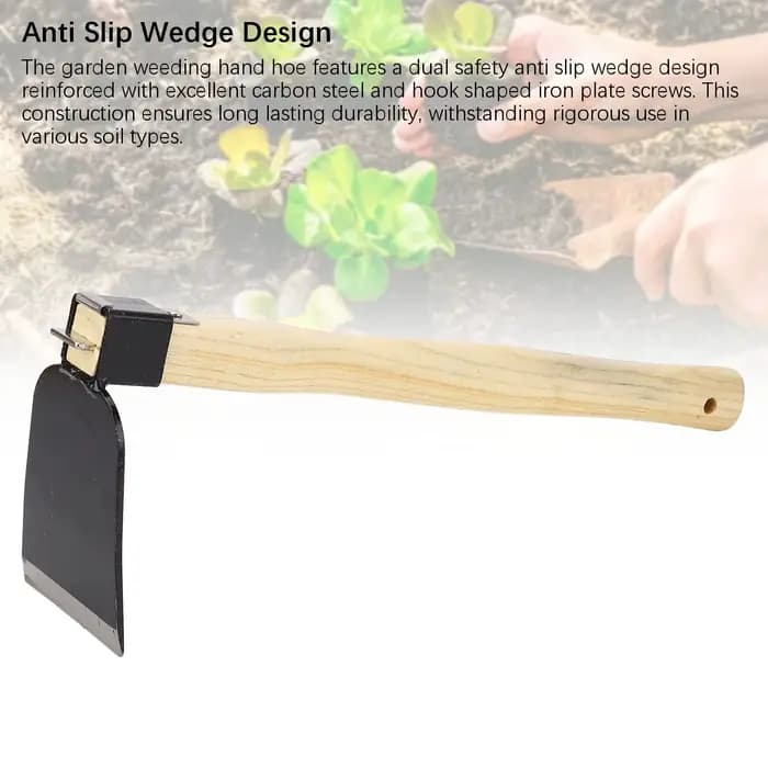 Houe à main de jardinage ergonomique avec manche en bois