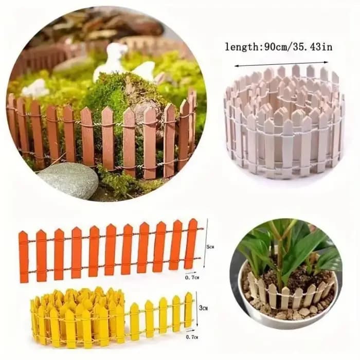 Mini clôture de jardin féerique, décoration de bordure de clôture de piquet Miniature en bois, adaptée au bonsaï de bricolage, plantes succulentes, fleurs